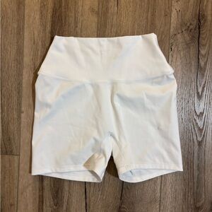 Women's White High-Waisted Shorts
